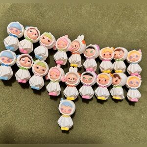 New 19 pieces Popmart inspired 3D character in raincoat resin charms crafts